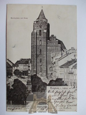 Chojnów, Haynau, Marketplace, all embossed, 1904