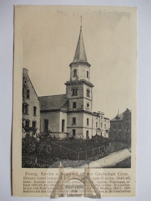 Duszniki Zdrój, Bad Reinerz, Evangelical church, circa 1920.