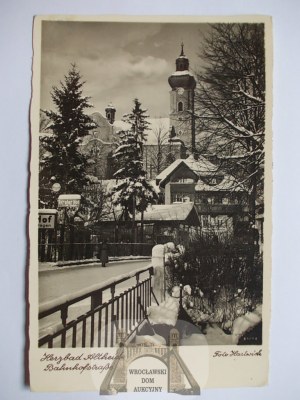 Polanica Zdrój, Bad Altheide, Dworcowa-Straße im Winter, ca. 1940
