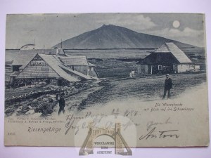 Giant Mountains, Riesengebirge, Wiesenbaude, moonshine, 1898