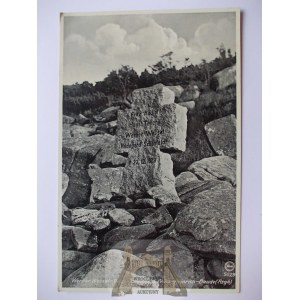 Karkonosze, Riesengebirge, Krzyż Wernera Wessela obok schroniska Księcia Henryka, ok. 1930
