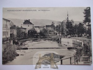 Cieplice, Warmbrunn, Herischdorf, by the river, ca. 1912