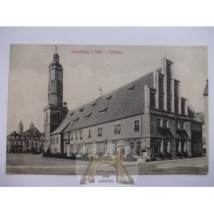 Lwówek Śląski, Lowenberg, ratusz, 1916