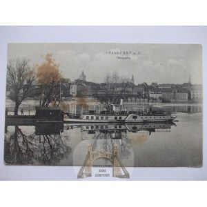 Słubice, Frankfurt a. Odra, Odra, parník, vlečka, 1910