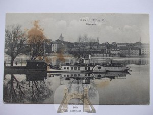 Słubice, Frankfurt a. Oder, Oder, steamboat, sidecar, 1910