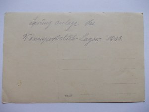 Lagow near Swiebodzin, lake, pier, private card, 1923