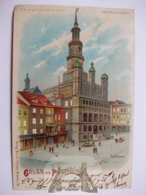 Poznan, city hall, lithograph, see under light 1901