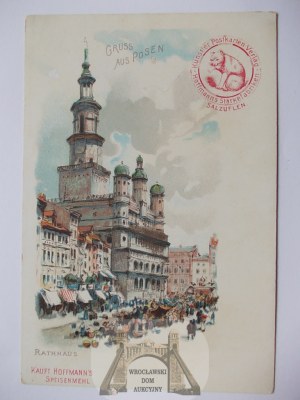 Poznań, City Hall, lithograph ca. 1900.
