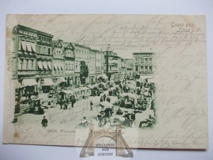 Lešno, Lissa, Trhové námestie, trhový deň, 1901