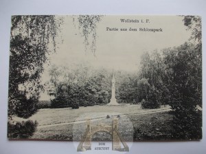 Wolsztyn, Wollstein, palace park, monument ca. 1910