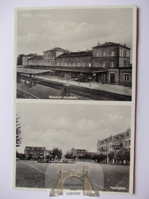 Krzyż Wielkopolski, dworzec, Rynek 1932