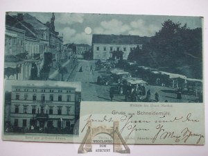 Saw, Schneidemuhl, Market Square, hotel, moonshine 1898
