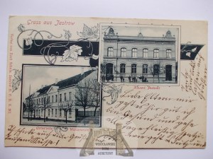 Jastrowie, Jastrow, post office, decorative vignette 1903