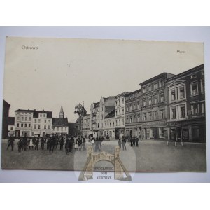 Ostrów Wielkopolski, Ostrowo, Rynek, ludzie 1914