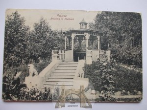 Odolanów, Adelnau, u Ostrówa Wielkopolského, altán v parku 1911