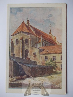 Kalisz, painting by W. Kurek, church circa 1939.