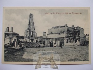 Kalisz, Kalisch, Ruinen, Pferdemarkt ca. 1915