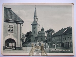 Jarocin, Jarotschin, Market Square, church 1940