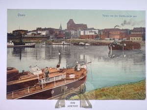 Torun, Thorn, Vistula, barges ca. 1910