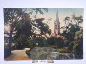Bydgoszcz, Bromberg, church, park ca. 1915