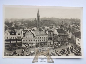 Bydgoszcz, Bromberg, marché, église, marché vers 1940
