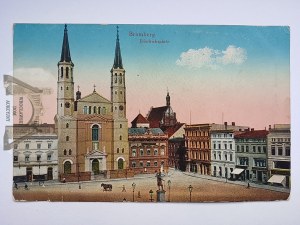 Bydgoszcz, Bromberg, square, church 1919