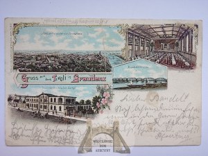 Grudziadz, Graudenz, Restaurant Tivoli, Lithographie 1901