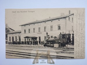 Terespol Pomorski, železničná stanica, lokomotíva 1907