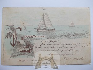 Štetín, vorlaufer, litografia, 1889