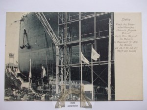 Szczecin, Stettin, Vulkan shipyard, dedication of ship - steamer Kaiserin Augusta Victoria, 1905