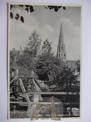 Szczecin, Stettin, Altdamm, church, circa 1940.