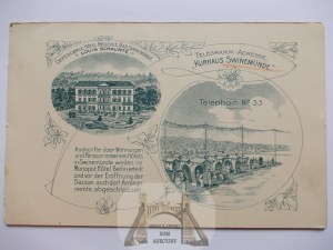 Swinemunde, Swinemunde, Hotel Louis Schaurte, litografie, 1906