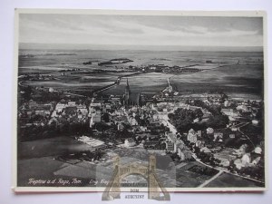 Trzebiatow, Treptow, aerial panorama, ca. 1940.