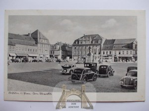 Koszalin, Koslin, trh, auta, cca 1940