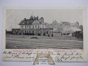 Walcz, Deutsch-Krone, southern station, narrow gauge, opening of railroad line to Czlopa, RRR
