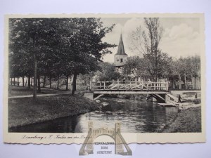 Drawsko, Dramburg, řeka, most, 1940
