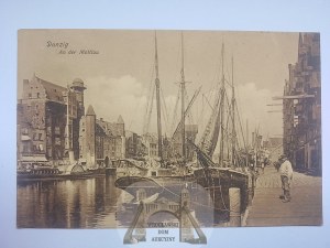 Gdaňsk, Gdaňsk, Motlawa, plachetnice 1908