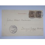 Gdańsk, Danzig, Dwór Aretusa, świąteczna winieta, wyd. Trenkler nr 11608, 1900