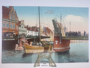 Gdansk, Danzig, Green Bridge, boat, ca. 1915