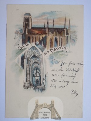 Danzig, Danzig, lithograph, St. Mary's Church 1899