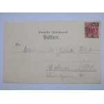 Gdańsk, Danzig, litografia, 4 widoki ok. 1900
