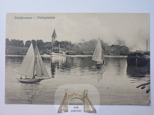 Gdansk, New Port, Wisloujście, sailboats ca. 1915