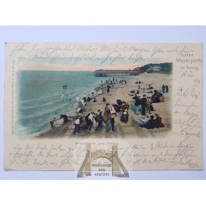 Gdańsk, Weterplatte, plaża, ludzie 1904