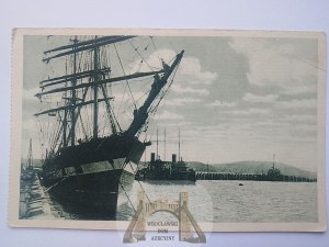 Hel, harbor, sailing ship Lvov ca. 1930