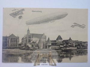 Malbork, Marienburg, castle, cepelins, planes 1926