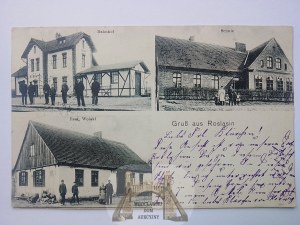 Rozlazino near Wejherowo, railway station, school, store 1910