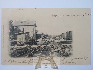 Kwidzyn, Marienwerder, Mareza narrow-gauge railroad station 1902