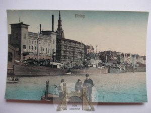 Elblag, Elbing, waterfront, ca. 1910