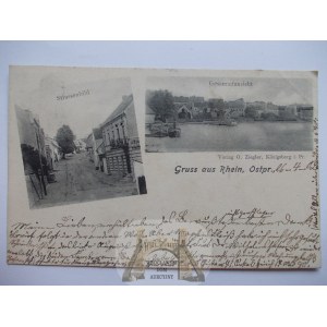 Ryn, Rhein k. Giżycko, ulica, panorama, 1902