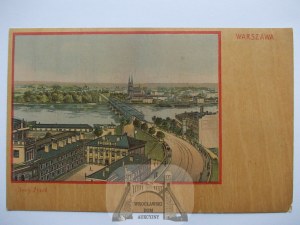 Warszawa, Nowy zjazd, pocztówka drewniana ok. 1900